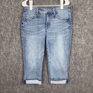 NYDJ Marilyn Crop Jeans Womens Size 12P Rolled Hem Cool Embrace Lift x Tuck